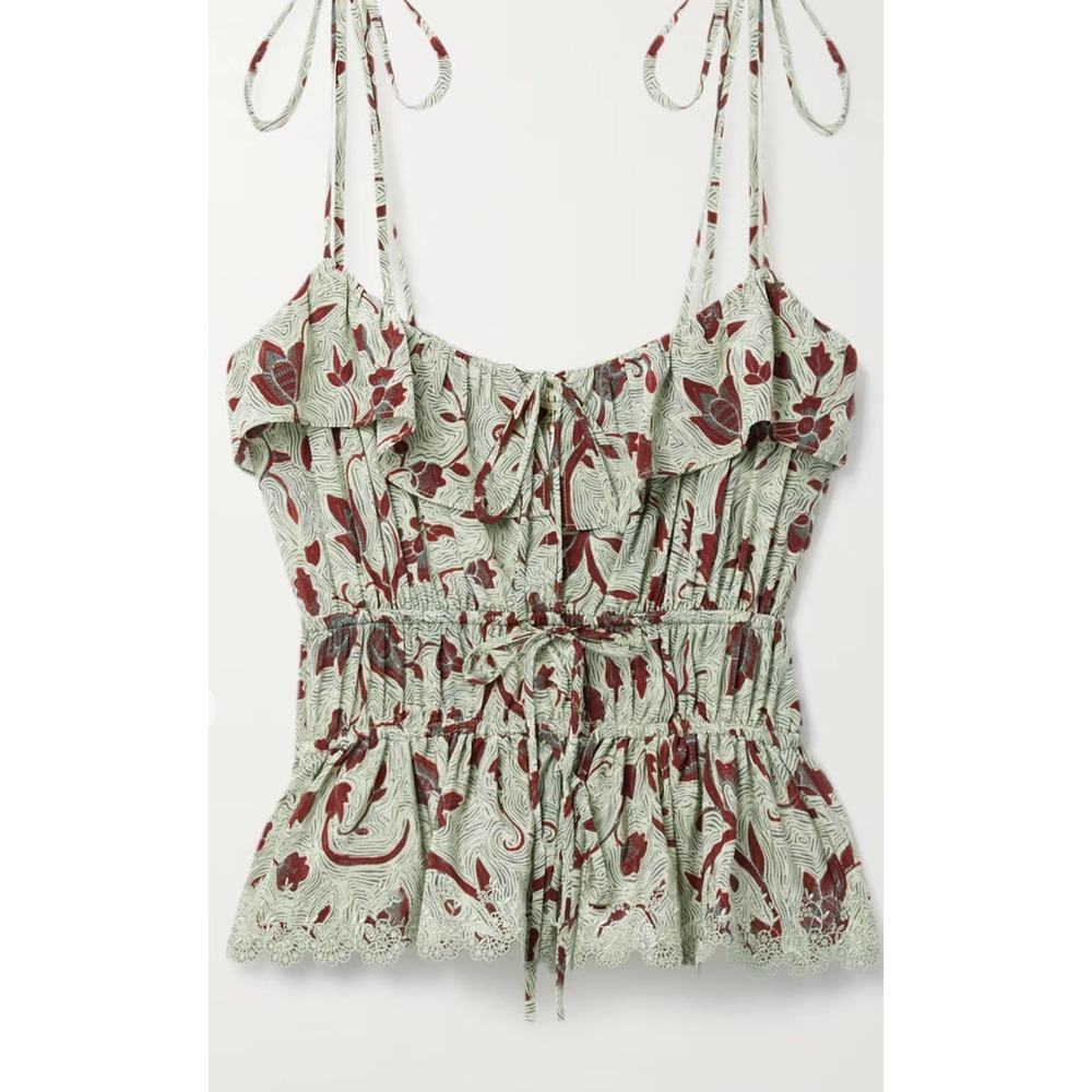 NWOT Ulla Johnson Luella Ruffled Floral Print Camisole Size 8